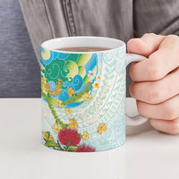 Japanese and Hawaiian Culture Fusion Ceramic Mug Irezumi with Turtles and Lei Kakau Pattern Fresh Vibe LT03 - Polynesian Pride