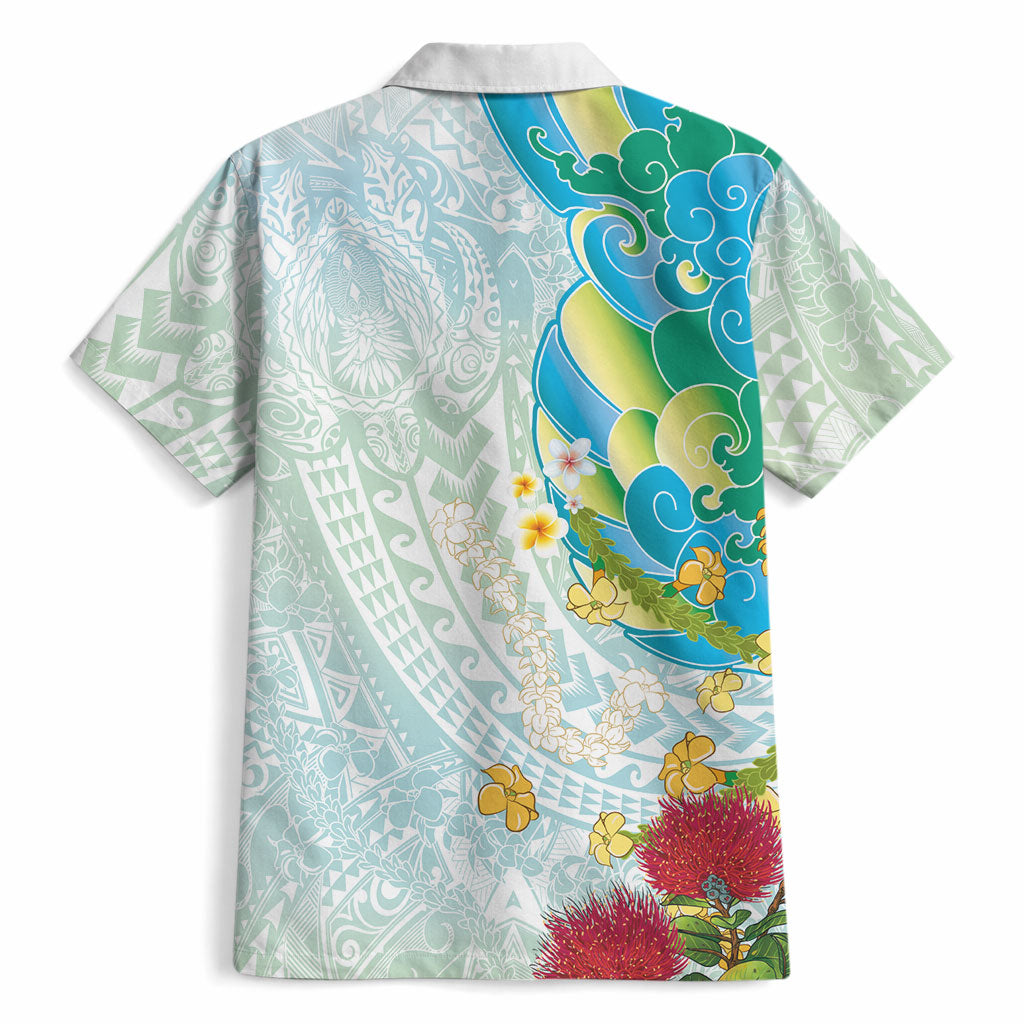 Japanese and Hawaiian Culture Fusion Hawaiian Shirt Irezumi with Turtles and Lei Kakau Pattern Fresh Vibe LT03 - Polynesian Pride