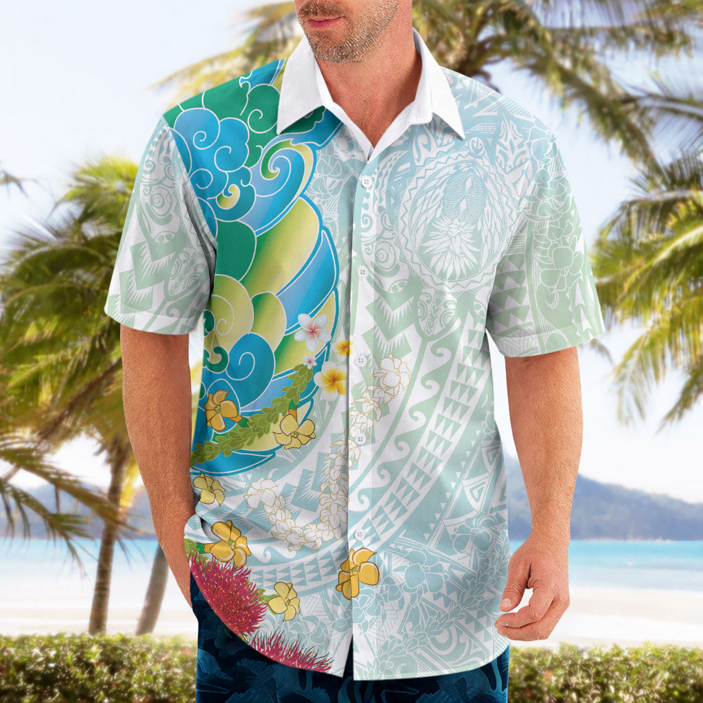Japanese and Hawaiian Culture Fusion Hawaiian Shirt Irezumi with Turtles and Lei Kakau Pattern Fresh Vibe LT03 - Polynesian Pride