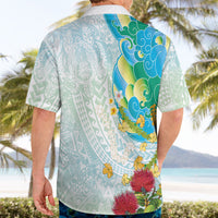 Japanese and Hawaiian Culture Fusion Hawaiian Shirt Irezumi with Turtles and Lei Kakau Pattern Fresh Vibe LT03 - Polynesian Pride