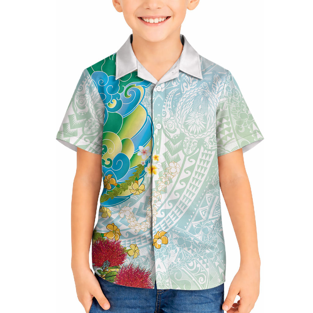 Japanese and Hawaiian Culture Fusion Hawaiian Shirt Irezumi with Turtles and Lei Kakau Pattern Fresh Vibe LT03 - Polynesian Pride