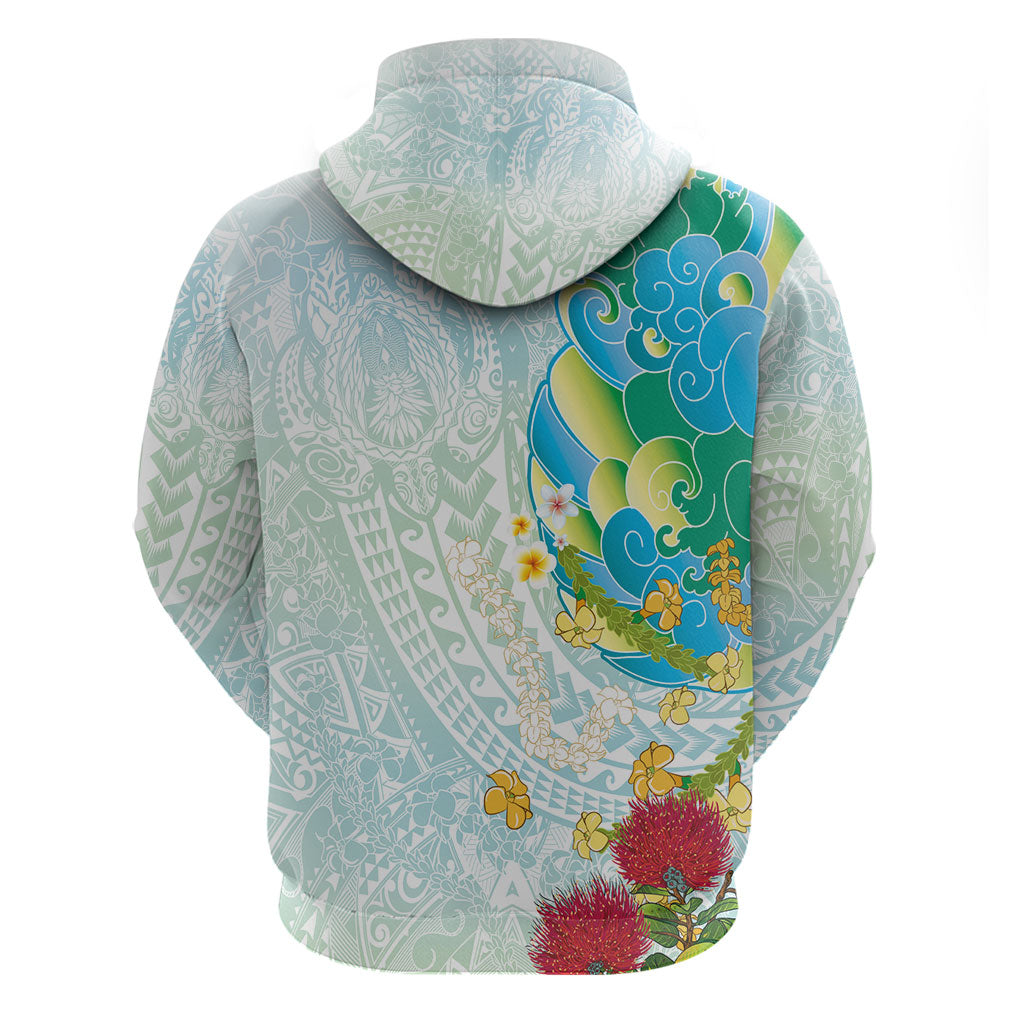 Japanese and Hawaiian Culture Fusion Hoodie Irezumi with Turtles and Lei Kakau Pattern Fresh Vibe LT03 - Polynesian Pride