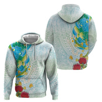 Japanese and Hawaiian Culture Fusion Hoodie Irezumi with Turtles and Lei Kakau Pattern Fresh Vibe LT03 - Polynesian Pride
