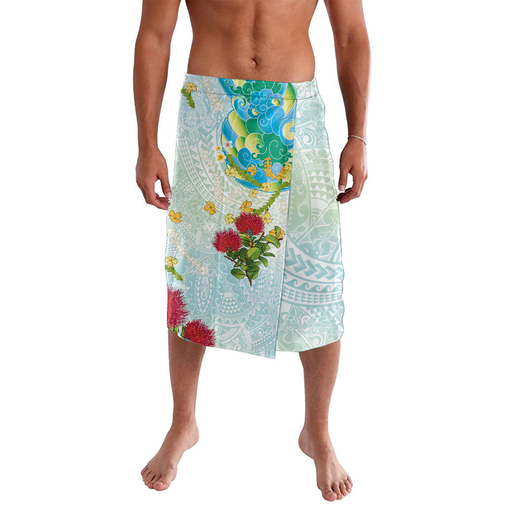 Japanese and Hawaiian Culture Fusion Lavalava Irezumi with Turtles and Lei Kakau Pattern Fresh Vibe