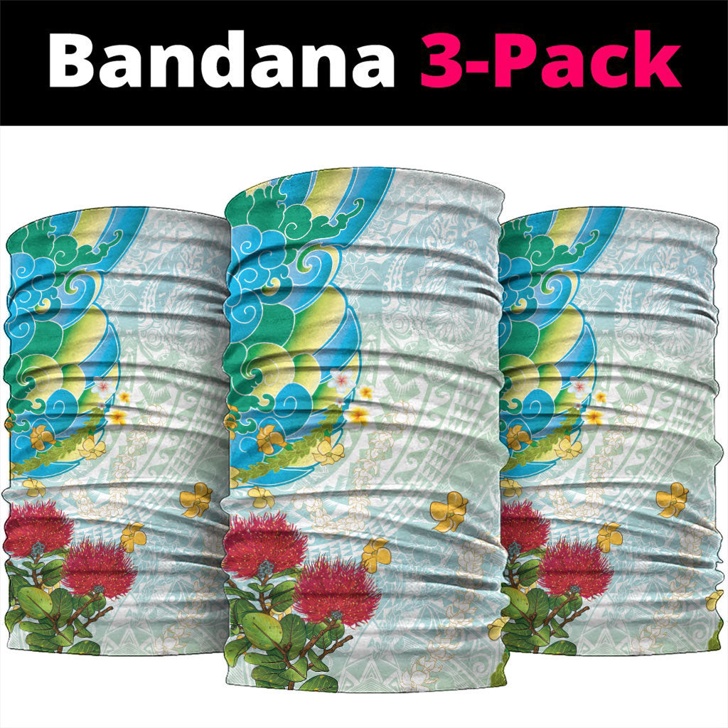 Japanese and Hawaiian Culture Fusion Neck Gaiter Irezumi with Turtles and Lei Kakau Pattern Fresh Vibe