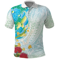 Japanese and Hawaiian Culture Fusion Polo Shirt Irezumi with Turtles and Lei Kakau Pattern Fresh Vibe LT03 Multicolor - Polynesian Pride