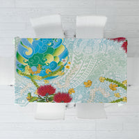 Japanese and Hawaiian Culture Fusion Tablecloth Irezumi with Turtles and Lei Kakau Pattern Fresh Vibe LT03 Multicolor - Polynesian Pride