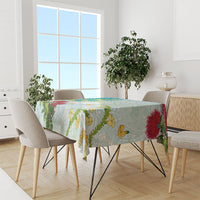 Japanese and Hawaiian Culture Fusion Tablecloth Irezumi with Turtles and Lei Kakau Pattern Fresh Vibe LT03 - Polynesian Pride