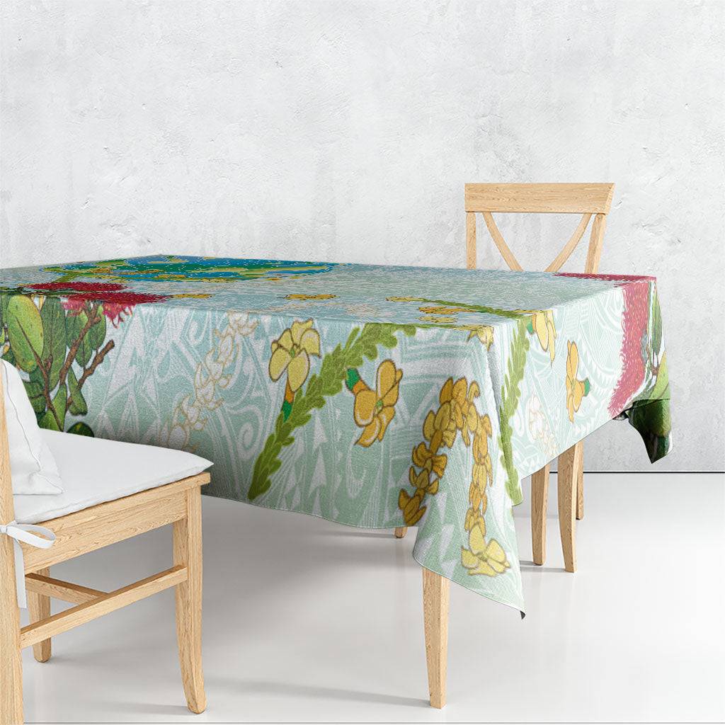 Japanese and Hawaiian Culture Fusion Tablecloth Irezumi with Turtles and Lei Kakau Pattern Fresh Vibe LT03 - Polynesian Pride