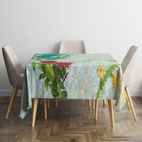 Japanese and Hawaiian Culture Fusion Tablecloth Irezumi with Turtles and Lei Kakau Pattern Fresh Vibe LT03 - Polynesian Pride
