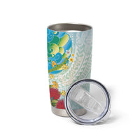 Japanese and Hawaiian Culture Fusion Tumbler Cup Irezumi with Turtles and Lei Kakau Pattern Fresh Vibe LT03 - Polynesian Pride