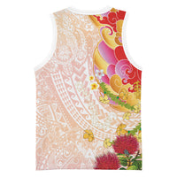 Japanese and Hawaiian Culture Fusion Basketball Jersey Irezumi with Turtles and Lei Kakau Pattern Sunset Vibe LT03 - Polynesian Pride