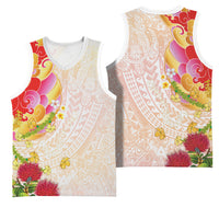 Japanese and Hawaiian Culture Fusion Basketball Jersey Irezumi with Turtles and Lei Kakau Pattern Sunset Vibe LT03 - Polynesian Pride