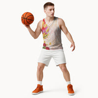 Japanese and Hawaiian Culture Fusion Basketball Jersey Irezumi with Turtles and Lei Kakau Pattern Sunset Vibe LT03 - Polynesian Pride