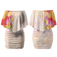 Japanese and Hawaiian Culture Fusion Couples Matching Off Shoulder Short Dress and Hawaiian Shirt Irezumi with Turtles and Lei Kakau Pattern Sunset Vibe LT03 - Polynesian Pride