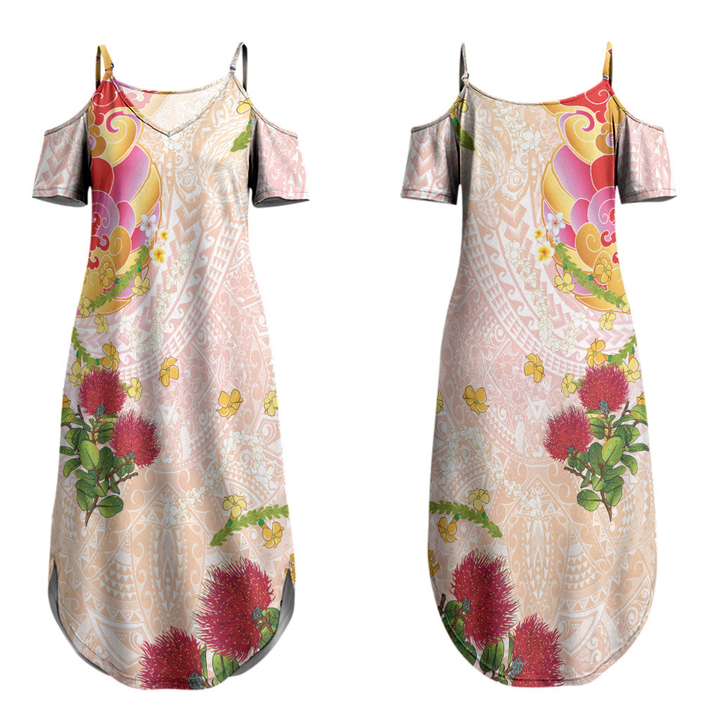 Japanese and Hawaiian Culture Fusion Couples Matching Summer Maxi Dress and Hawaiian Shirt Irezumi with Turtles and Lei Kakau Pattern Sunset Vibe LT03 - Polynesian Pride