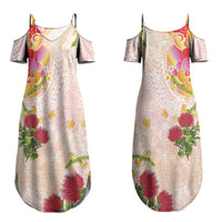 Japanese and Hawaiian Culture Fusion Couples Matching Summer Maxi Dress and Hawaiian Shirt Irezumi with Turtles and Lei Kakau Pattern Sunset Vibe LT03 - Polynesian Pride