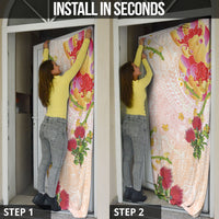 Japanese and Hawaiian Culture Fusion Door Cover Irezumi with Turtles and Lei Kakau Pattern Sunset Vibe LT03 - Polynesian Pride