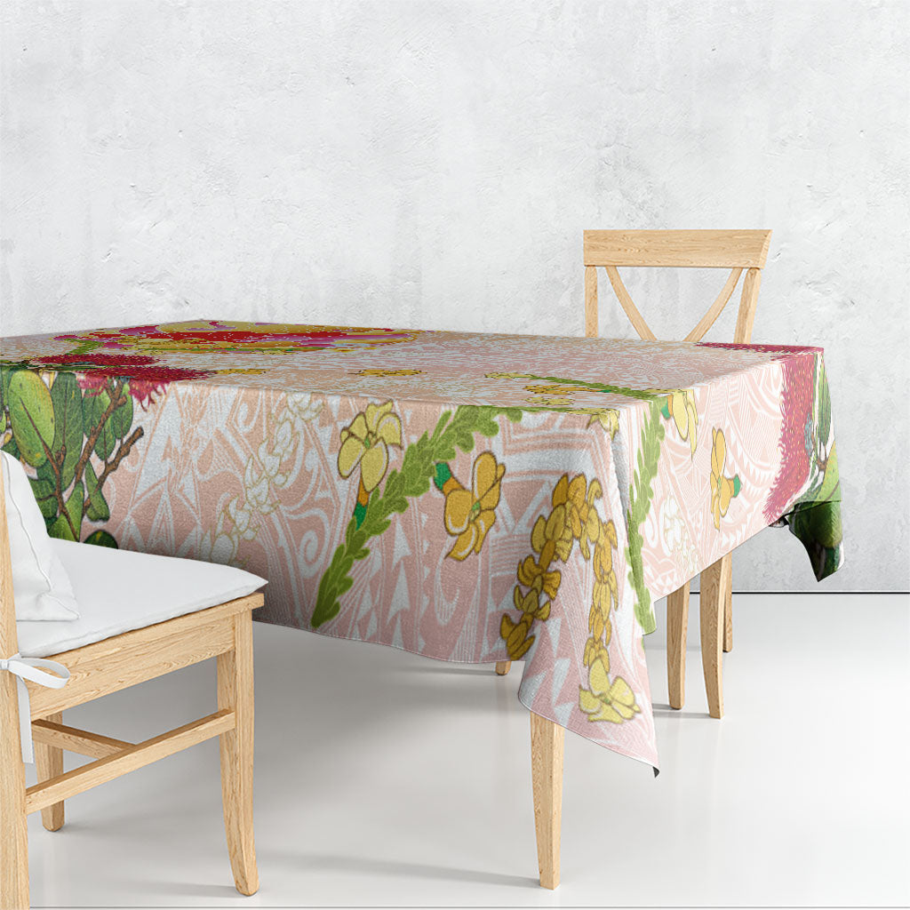 Japanese and Hawaiian Culture Fusion Tablecloth Irezumi with Turtles and Lei Kakau Pattern Sunset Vibe LT03 - Polynesian Pride