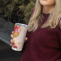 Japanese and Hawaiian Culture Fusion Tumbler Cup Irezumi with Turtles and Lei Kakau Pattern Sunset Vibe LT03 - Polynesian Pride