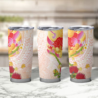 Japanese and Hawaiian Culture Fusion Tumbler Cup Irezumi with Turtles and Lei Kakau Pattern Sunset Vibe LT03 - Polynesian Pride