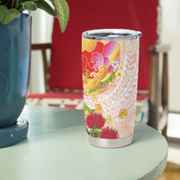 Japanese and Hawaiian Culture Fusion Tumbler Cup Irezumi with Turtles and Lei Kakau Pattern Sunset Vibe LT03 - Polynesian Pride