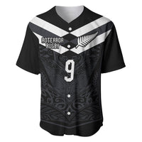 Aotearoa Rugby Custom Baseball Jersey Maori Tribal Motifs Stripes-Sporty Style LT03 Black - Polynesian Pride