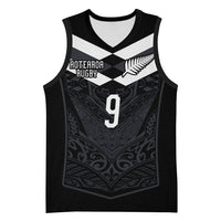 Aotearoa Rugby Custom Basketball Jersey Maori Tribal Motifs Stripes-Sporty Style LT03 Unisex Black - Polynesian Pride