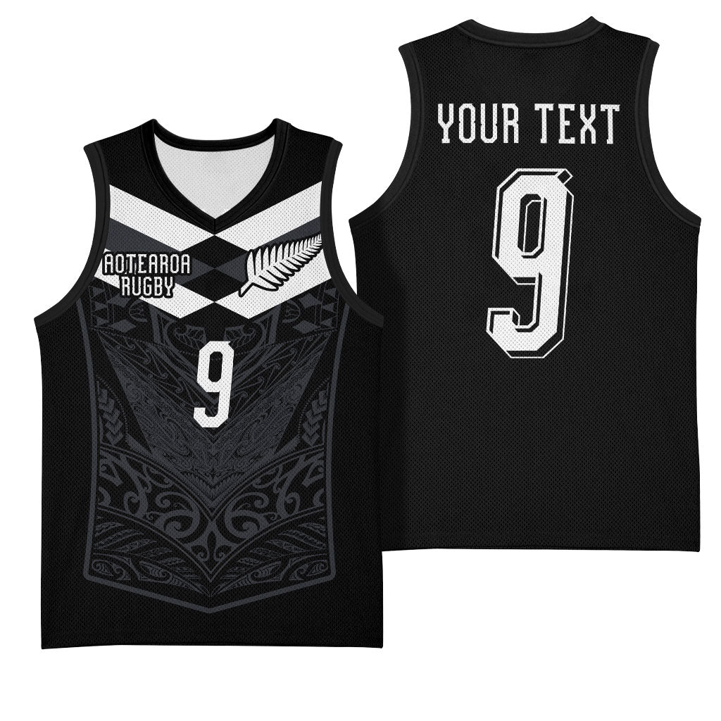 Aotearoa Rugby Custom Basketball Jersey Maori Tribal Motifs Stripes-Sporty Style LT03 - Polynesian Pride
