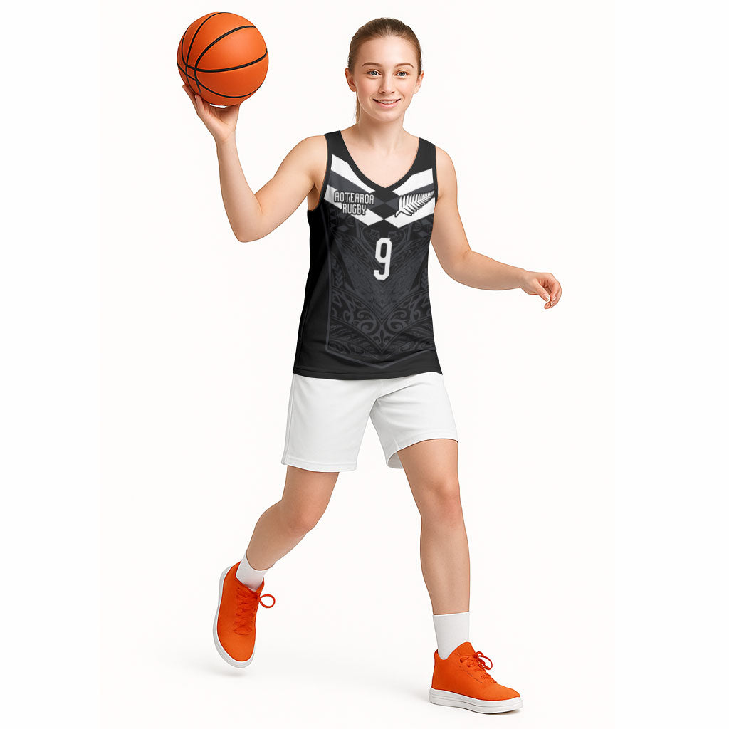 Aotearoa Rugby Custom Basketball Jersey Maori Tribal Motifs Stripes-Sporty Style LT03 - Polynesian Pride