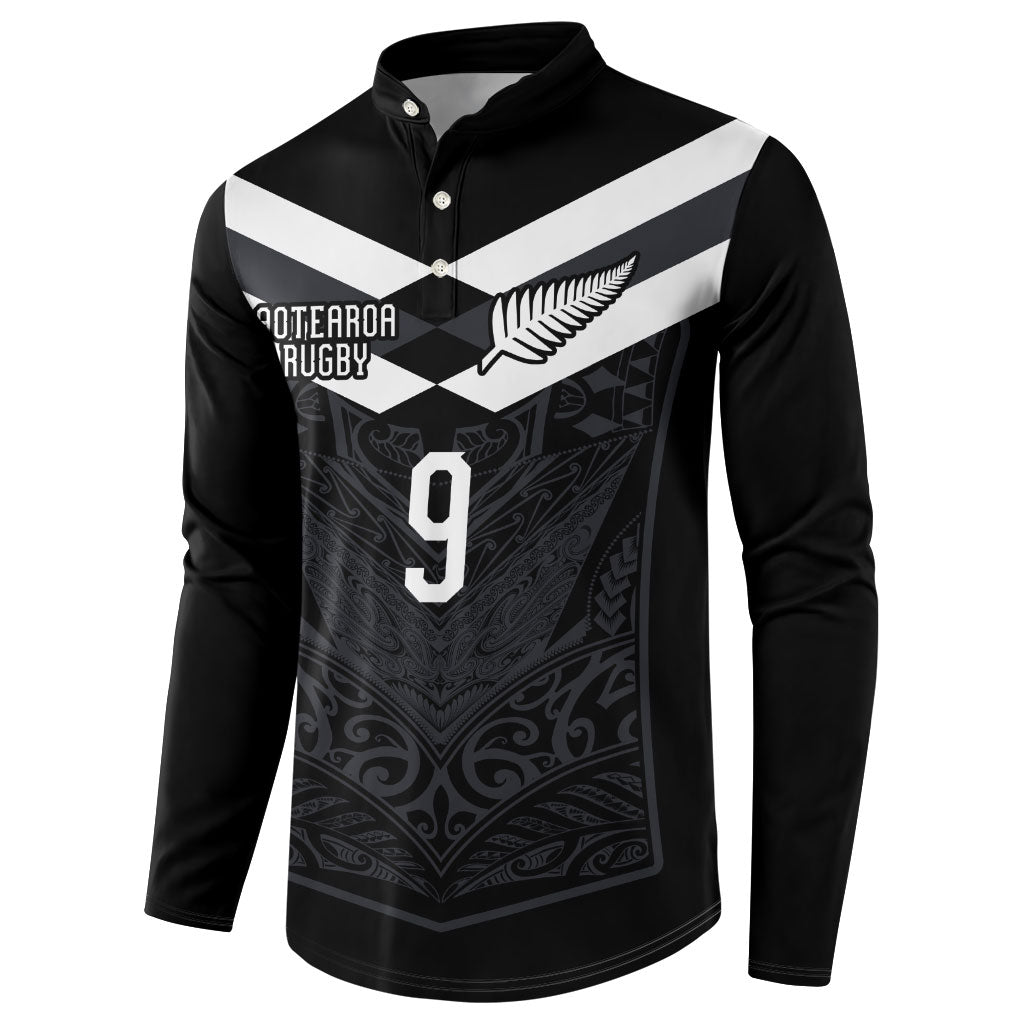 Aotearoa Rugby Custom Button Sweatshirt Maori Tribal Motifs Stripes-Sporty Style LT03 - Polynesian Pride