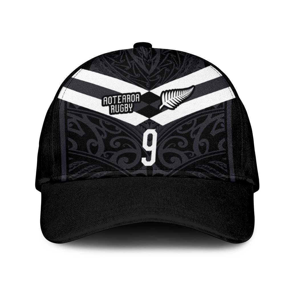 Custom Aotearoa Rugby Classic Cap Maori Tribal Motifs Stripes-Sporty Style LT03 Universal Fit Black - Polynesian Pride