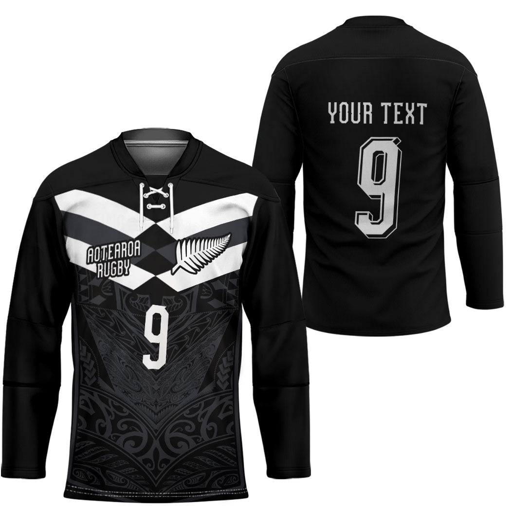 Aotearoa Rugby Custom Hockey Jersey Maori Tribal Motifs Stripes-Sporty Style LT03 - Polynesian Pride