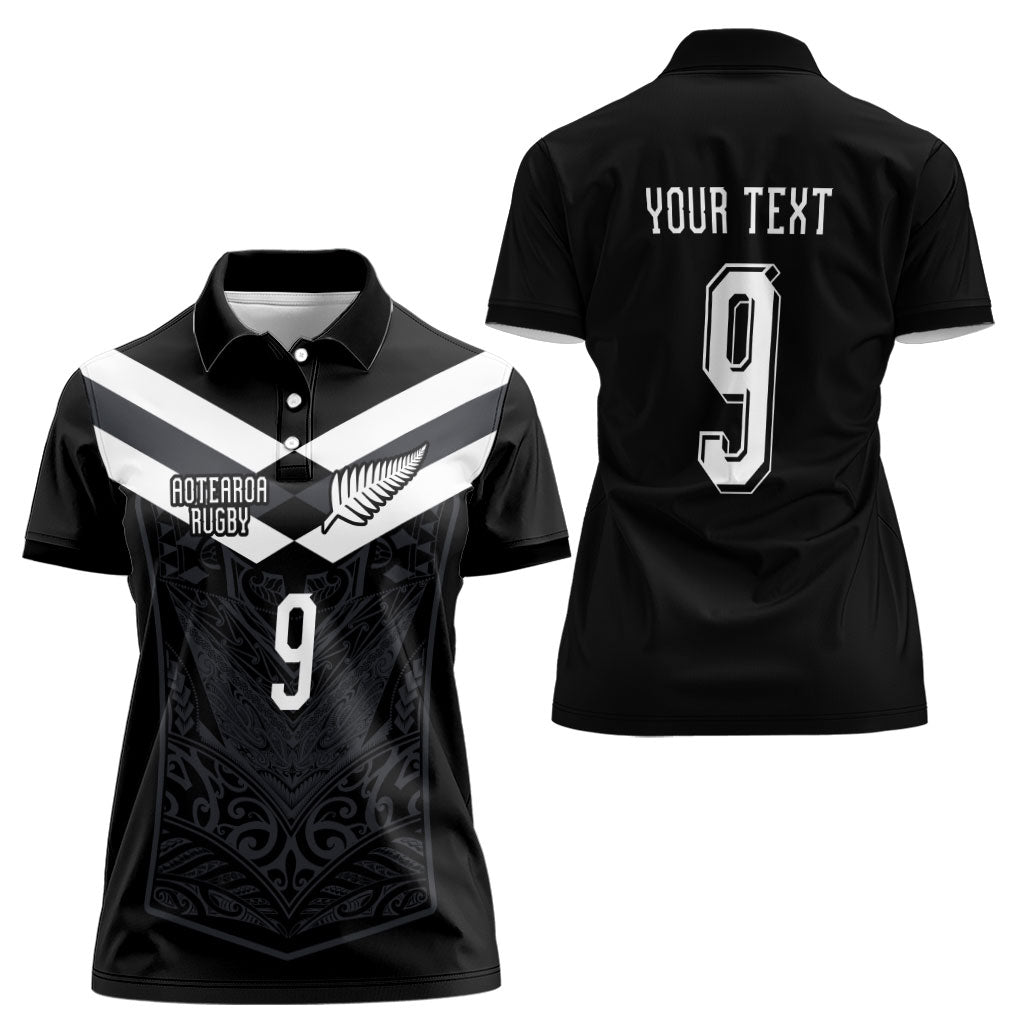 Aotearoa Rugby Custom Women Polo Shirt Maori Tribal Motifs Stripes-Sporty Style LT03 - Polynesian Pride
