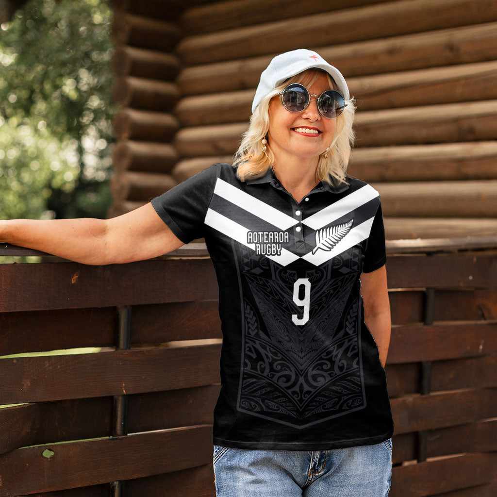 Aotearoa Rugby Custom Women Polo Shirt Maori Tribal Motifs Stripes-Sporty Style LT03 - Polynesian Pride