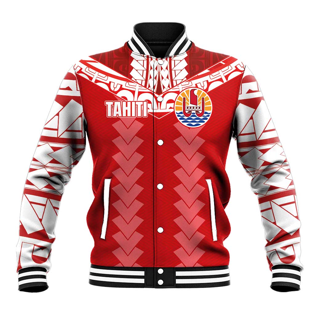 Custom Tahiti Football Polynesian Pattern Baseball Jacket