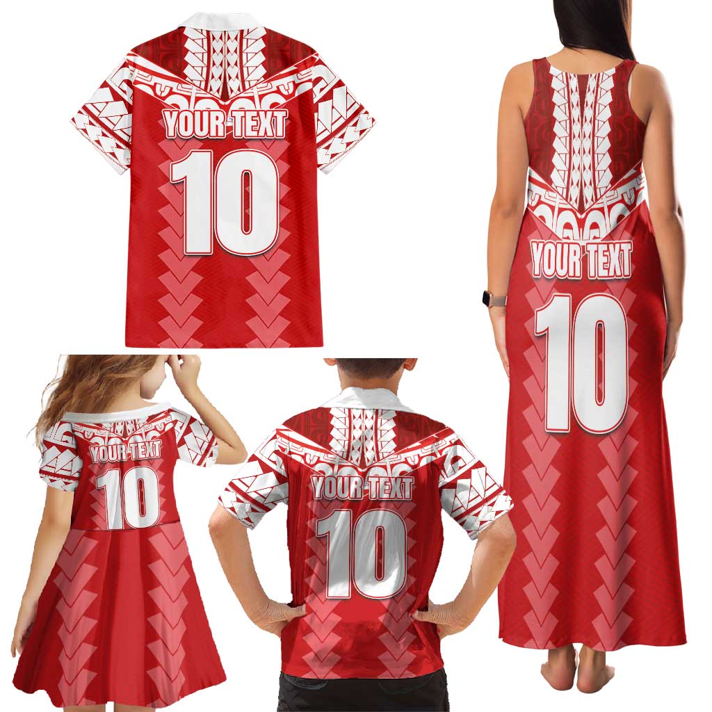 Custom Tahiti Football Polynesian Pattern Family Matching Tank Maxi Dress and Hawaiian Shirt