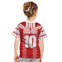 Custom Tahiti Football Polynesian Pattern Kid T Shirt