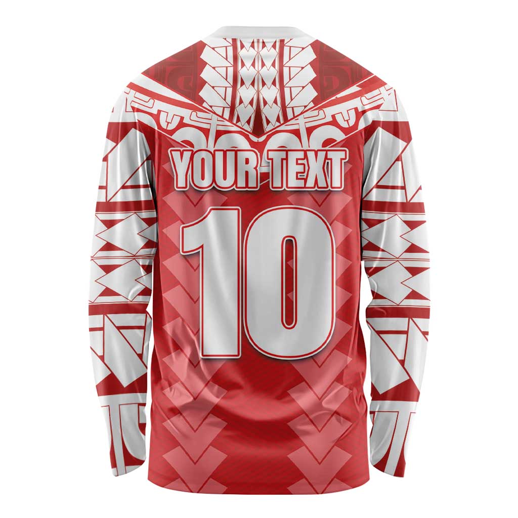 Custom Tahiti Football Polynesian Pattern Long Sleeve Shirt