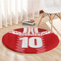 Custom Tahiti Football Polynesian Pattern Round Carpet