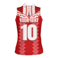 Custom Tahiti Football Polynesian Pattern Women Sleeveless Polo Shirt
