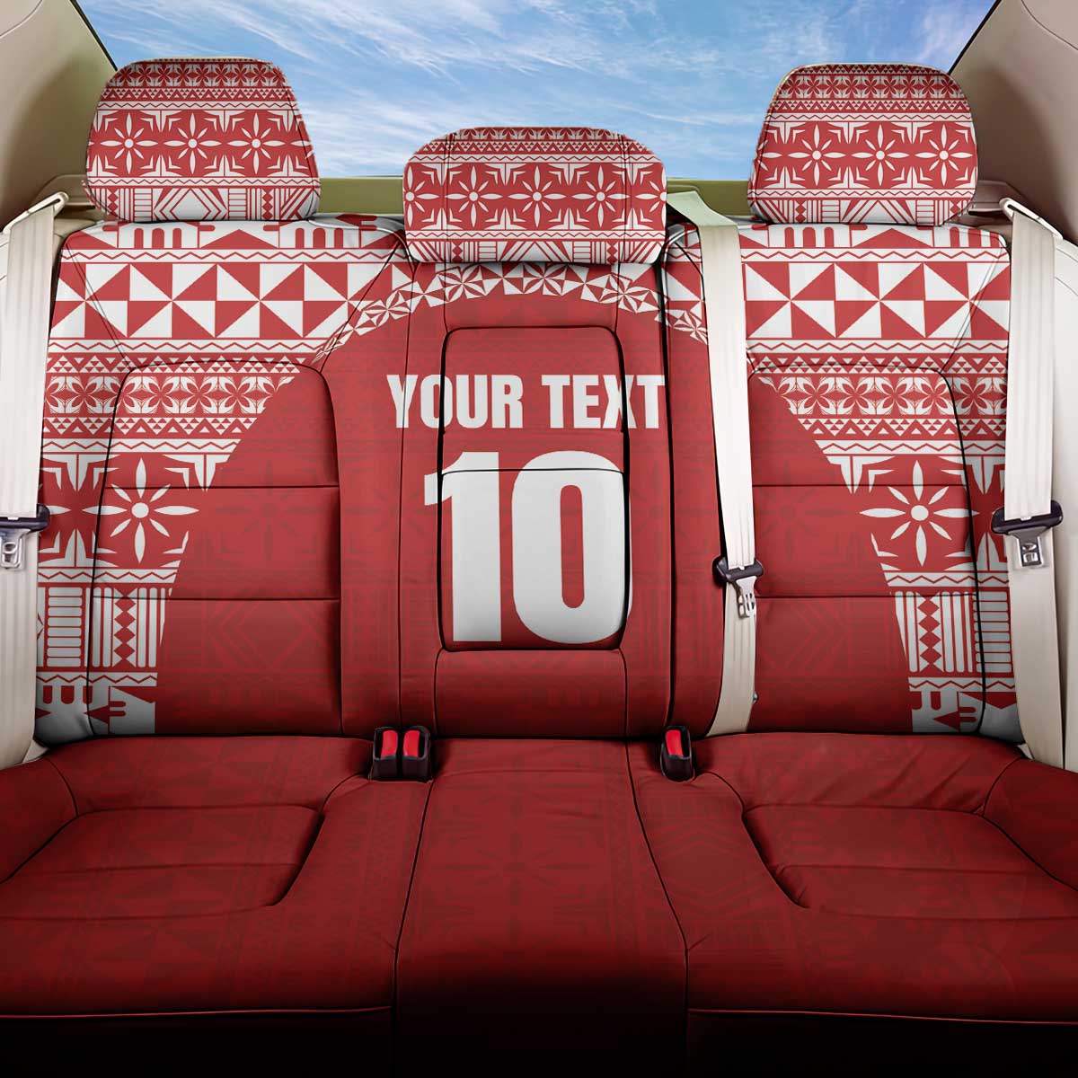 Custom Tonga Football Ngatu Tribal Tattoo Back Car Seat Cover