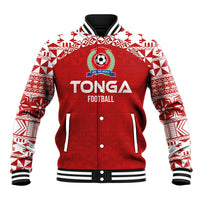 Custom Tonga Football Ngatu Tribal Tattoo Baseball Jacket LT03 Unisex Red - Polynesian Pride