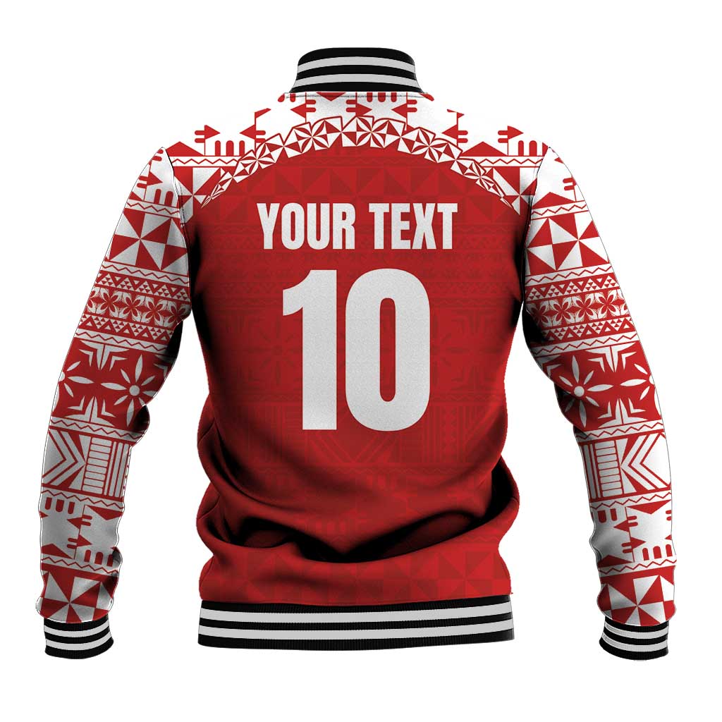 Custom Tonga Football Ngatu Tribal Tattoo Baseball Jacket LT03 - Polynesian Pride