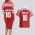 Custom Tonga Football Ngatu Tribal Tattoo Couples Matching Long Sleeve Bodycon Dress and Hawaiian Shirt