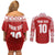 Custom Tonga Football Ngatu Tribal Tattoo Couples Matching Off Shoulder Short Dress and Long Sleeve Button Shirt