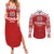 Custom Tonga Football Ngatu Tribal Tattoo Couples Matching Summer Maxi Dress and Long Sleeve Button Shirt