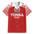 Custom Tonga Football Ngatu Tribal Tattoo Family Matching Long Sleeve Bodycon Dress and Hawaiian Shirt