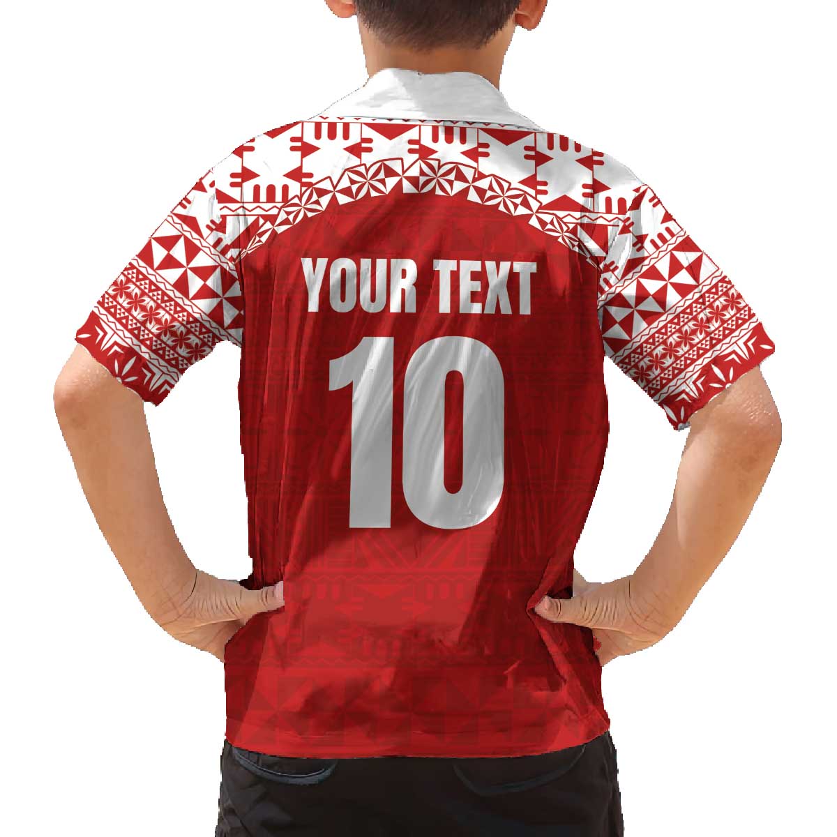 Custom Tonga Football Ngatu Tribal Tattoo Family Matching Off The Shoulder Long Sleeve Dress and Hawaiian Shirt