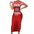 Custom Tonga Football Ngatu Tribal Tattoo Family Matching Short Sleeve Bodycon Dress and Hawaiian Shirt